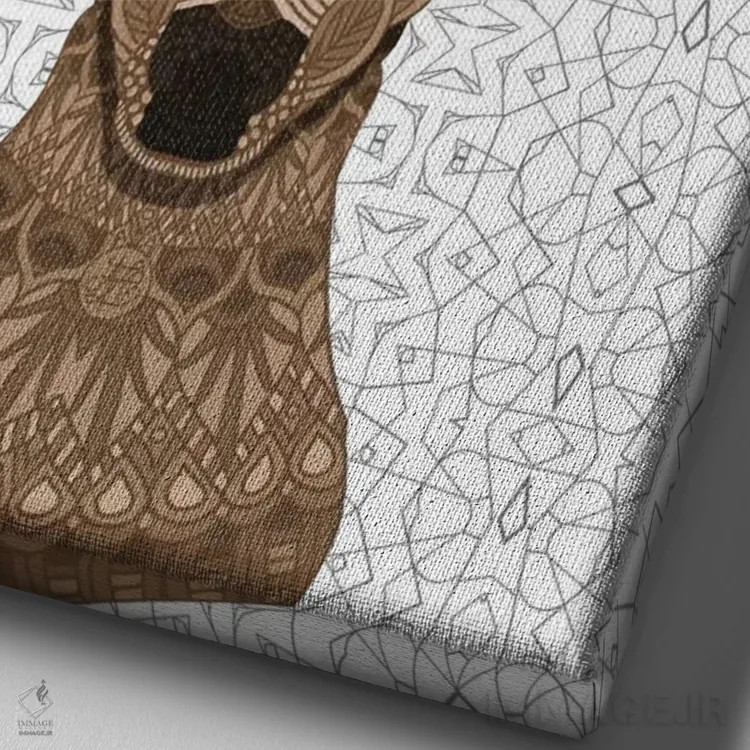 تابلو گوزن نر اثر آنجلیکا پارکر - نمای نزدیک بافت بوم