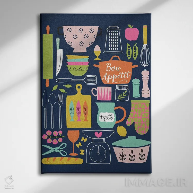 تابلو در آشپزخانه ۵ اثر آنجلا نیکِیاس - نمای روبهرو روی دیوار