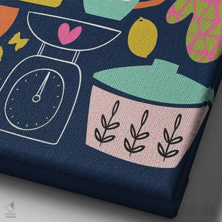 تابلو در آشپزخانه ۵ اثر آنجلا نیکِیاس - نمای نزدیک بافت بوم