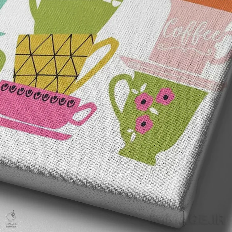 تابلو در آشپزخانه ۴ اثر آنجلا نیکِیاس - نمای نزدیک بافت بوم