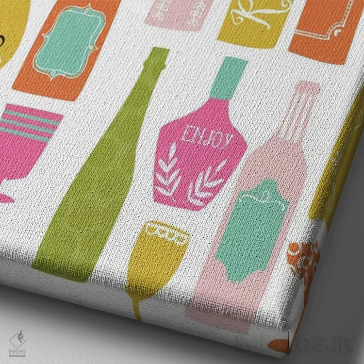 تابلو در آشپزخانه ۳ اثر آنجلا نیکِیاس - نمای نزدیک بافت بوم