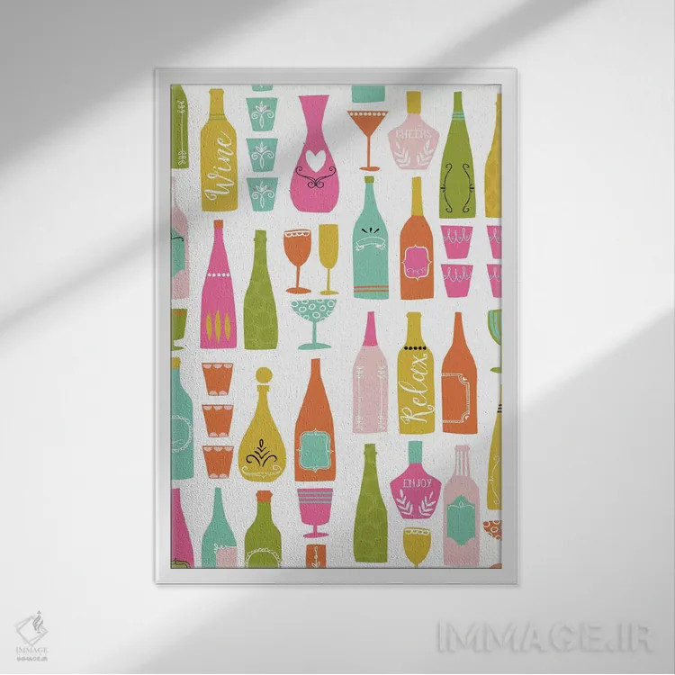 تابلو در آشپزخانه ۳ اثر آنجلا نیکِیاس - نمای قابدار سفید