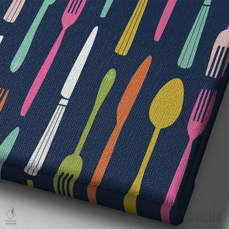 تابلو در آشپزخانه ۶ اثر آنجلا نیکِیاس - نمای نزدیک بافت بوم