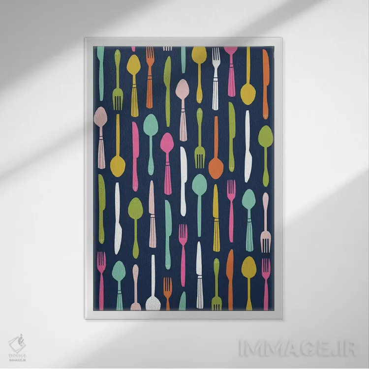 تابلو در آشپزخانه ۶ اثر آنجلا نیکِیاس - نمای قابدار سفید