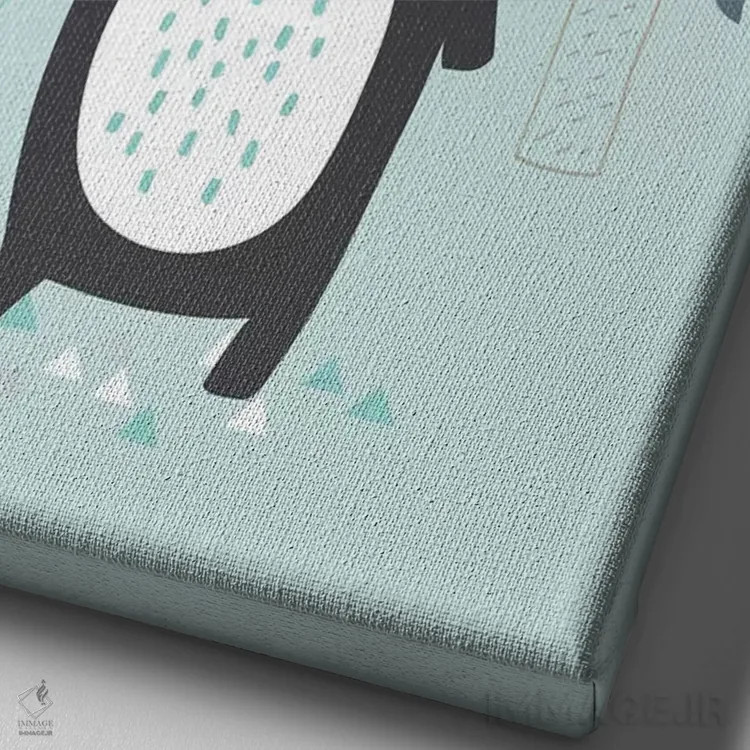 تابلو دوستان جنگلی کوچک ۲ اثر آنجلا نیکِیاس - نمای نزدیک بافت بوم