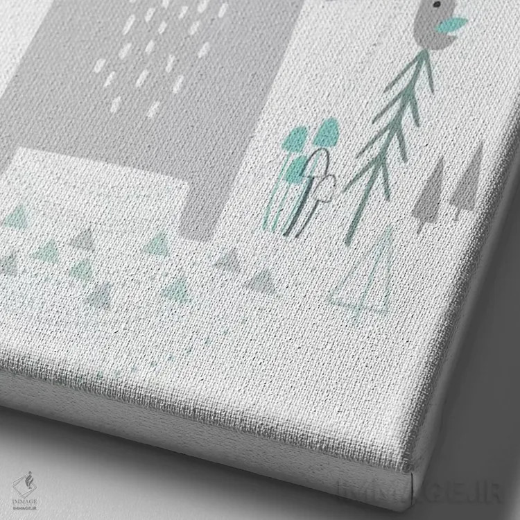 تابلو دوستان جنگلی کوچک ۱ اثر آنجلا نیکِیاس - نمای نزدیک بافت بوم