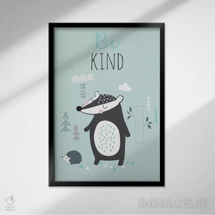 تابلو دوستان جنگلی کوچک ۲ اثر آنجلا نیکِیاس - نمای قابدار مشکی