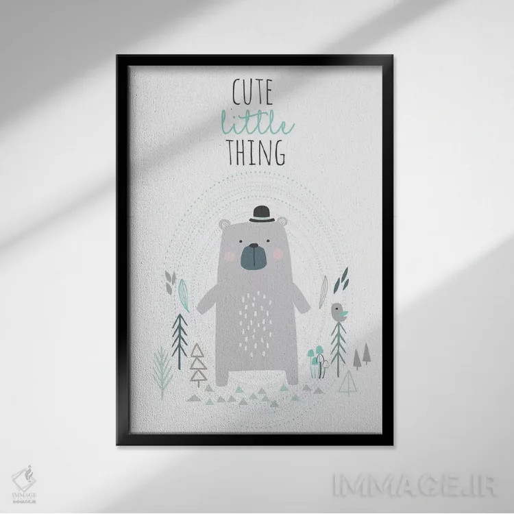 تابلو دوستان جنگلی کوچک ۱ اثر آنجلا نیکِیاس - نمای قابدار مشکی