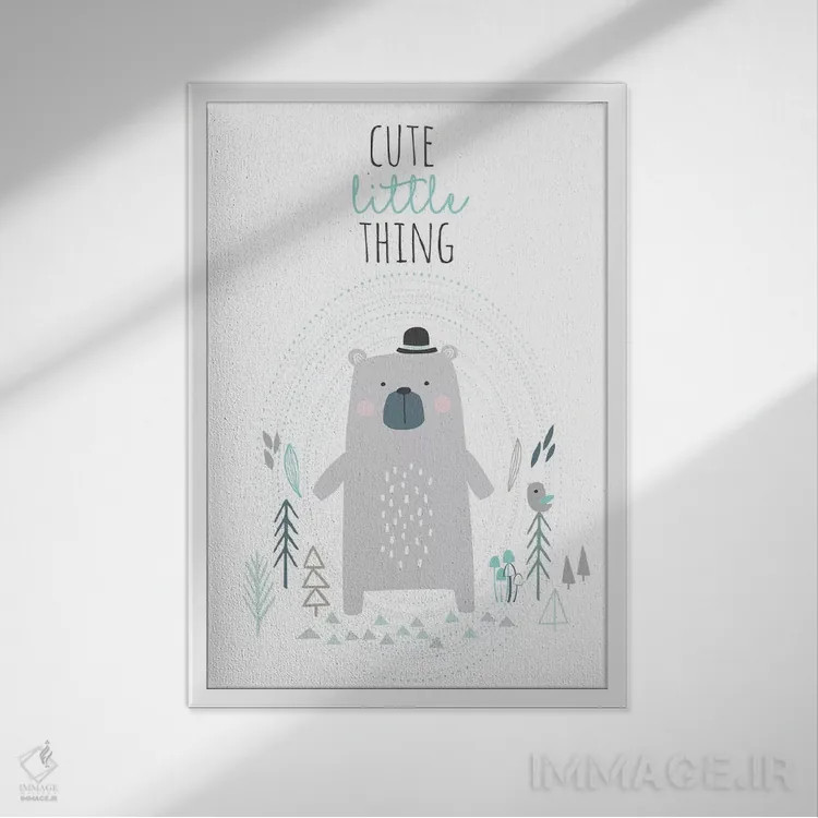 تابلو دوستان جنگلی کوچک ۱ اثر آنجلا نیکِیاس - نمای قابدار سفید