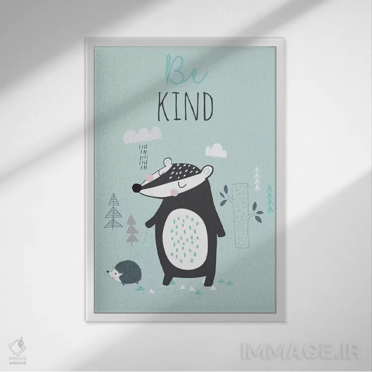 تابلو دوستان جنگلی کوچک ۲ اثر آنجلا نیکِیاس - نمای قابدار سفید