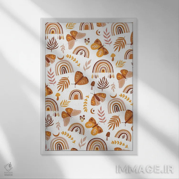 تابلو پروانههای پاییزی روزمره اثر آنجلا نیکِیاس - نمای قابدار سفید