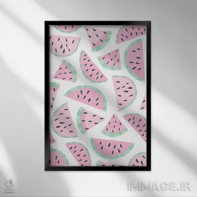 تابلو نوشیدنی میوهای گازدار ۴ اثر آنجلا نیکِیاس - نمای قابدار مشکی