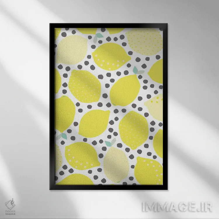 تابلو نوشیدنی میوهای گازدار ۳ اثر آنجلا نیکِیاس - نمای قابدار مشکی