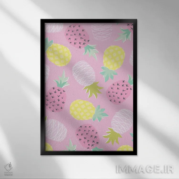 تابلو نوشیدنی میوهای گازدار ۵ اثر آنجلا نیکِیاس - نمای قابدار مشکی