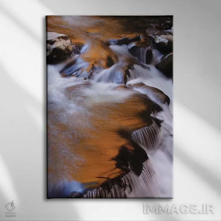 تابلو Tennessee. Cascades along the Little River in the Smoky Mountains.,آمریکا، تنسی. آبشارها در امتداد رودخانه لیتل در کوههای اسموکی اثر جوآن ولز - نمای روبهرو روی دیوار