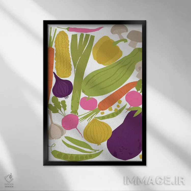 تابلو در آشپزخانه ۲ اثر آنجلا نیکِیاس - نمای قابدار مشکی