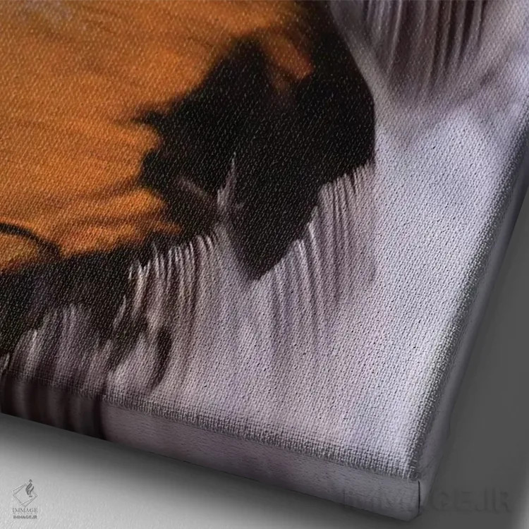 تابلو Tennessee. Cascades along the Little River in the Smoky Mountains.,آمریکا، تنسی. آبشارها در امتداد رودخانه لیتل در کوههای اسموکی اثر جوآن ولز - نمای نزدیک بافت بوم