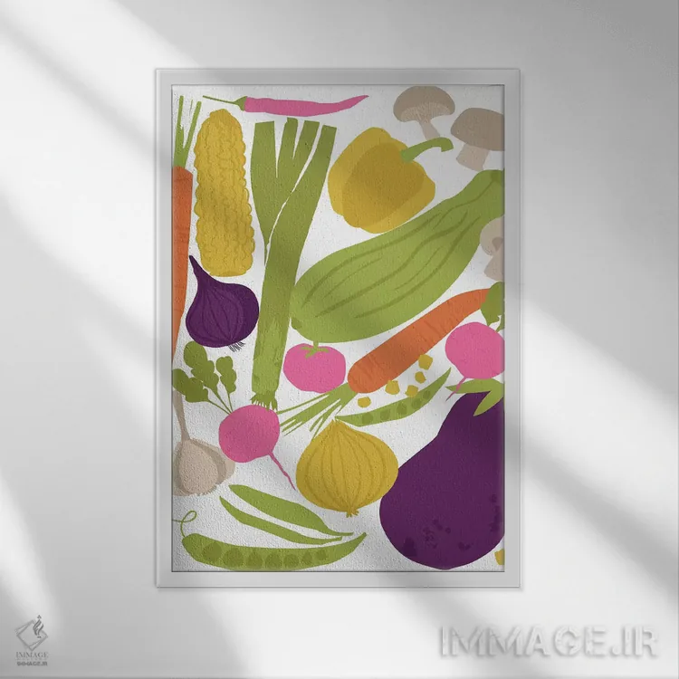 تابلو در آشپزخانه ۲ اثر آنجلا نیکِیاس - نمای قابدار سفید