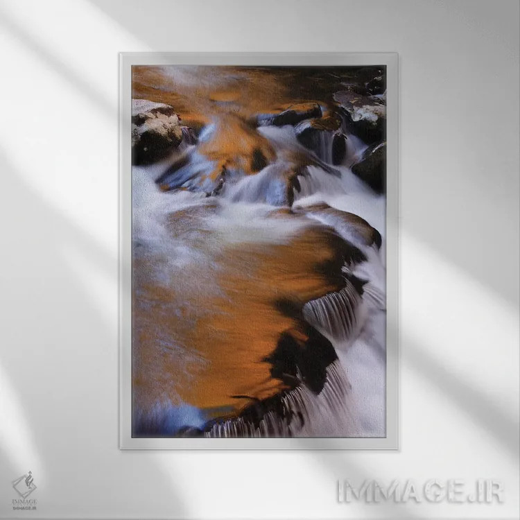 تابلو Tennessee. Cascades along the Little River in the Smoky Mountains.,آمریکا، تنسی. آبشارها در امتداد رودخانه لیتل در کوههای اسموکی اثر جوآن ولز - نمای قابدار سفید