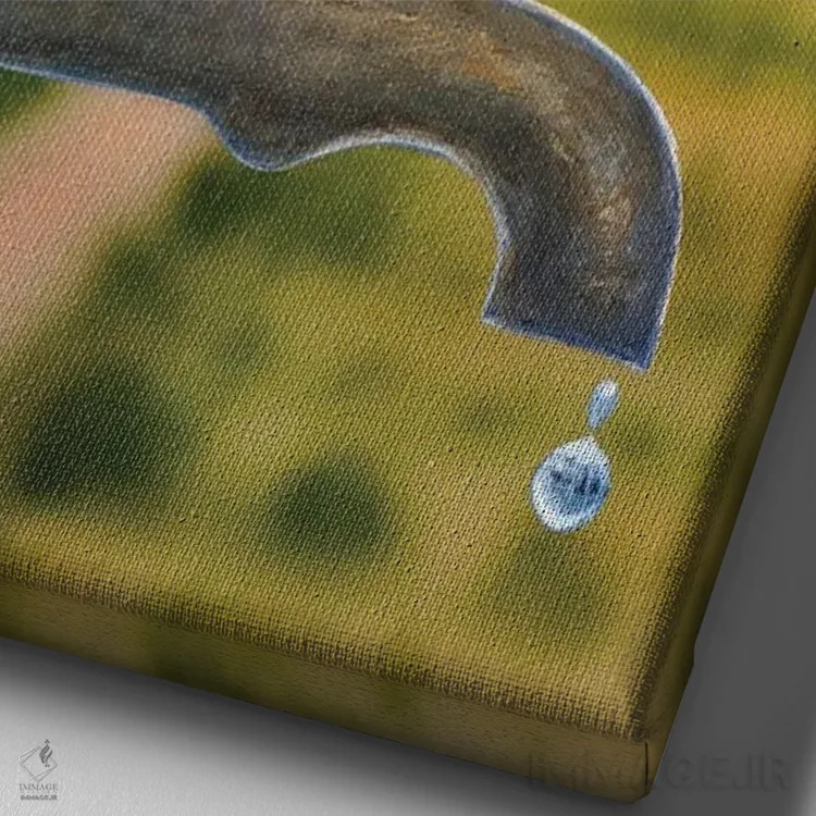 تابلو وِرن (پرندهٔ کوچولو) اثر آلن وستون - نمای نزدیک بافت بوم