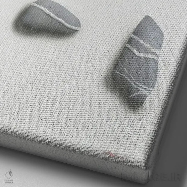 تابلو قلوهسنگها اثر آلن وستون - نمای نزدیک بافت بوم