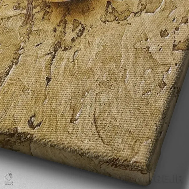 تابلو بلو تیت (پرندهٔ اروپایی) اثر آلن وستون - نمای نزدیک بافت بوم