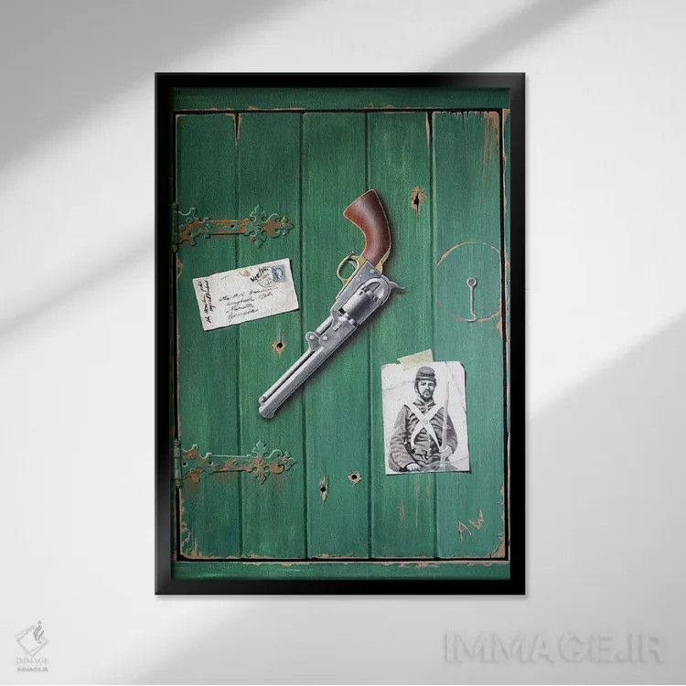 تابلو کلت ۴۵ دوم اثر آلن وستون - نمای قابدار مشکی