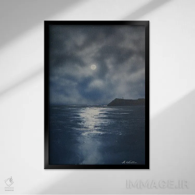 تابلو سر سیاه اثر آلن وستون - نمای قابدار مشکی