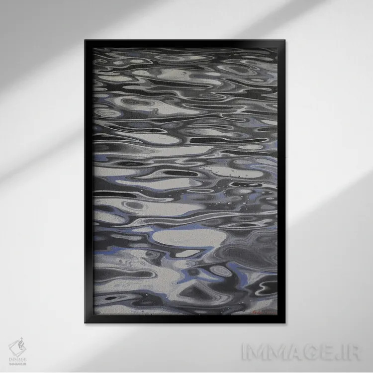 تابلو موجکها دوم اثر آلن وستون - نمای قابدار مشکی