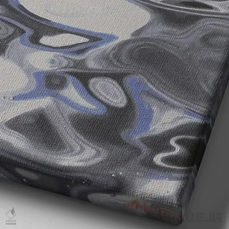 تابلو موجکها دوم اثر آلن وستون - نمای نزدیک بافت بوم