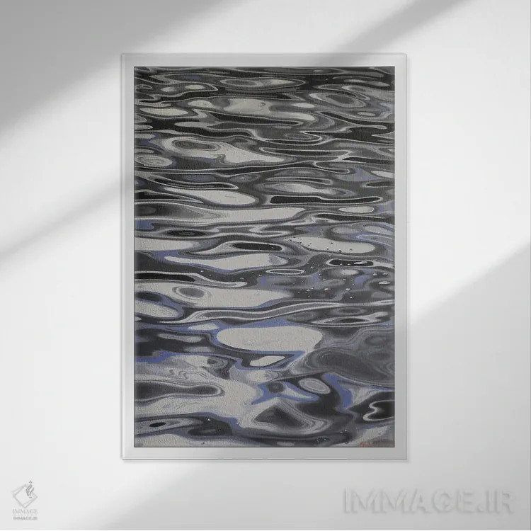 تابلو موجکها دوم اثر آلن وستون - نمای قابدار سفید