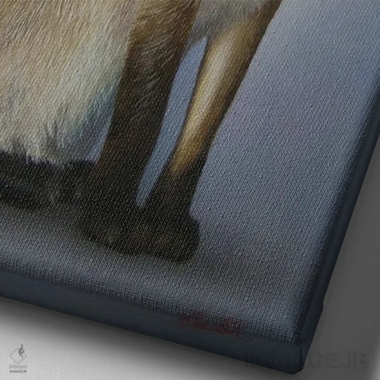 تابلو گربههای سیامی اثر آلن وستون - نمای نزدیک بافت بوم