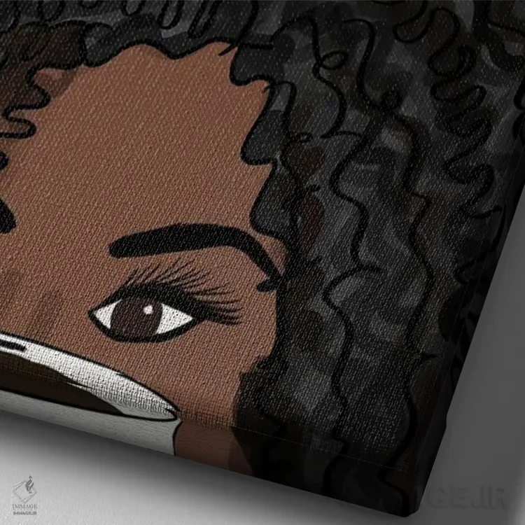 تابلو قهوه به خاطر بچهها (دختر سوم) اثر آنا کوآچ - نمای نزدیک بافت بوم