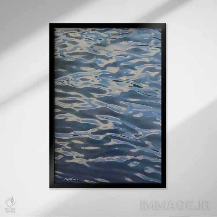 تابلو موجکها، خلیج رِدیمانی اثر آلن وستون - نمای قابدار مشکی