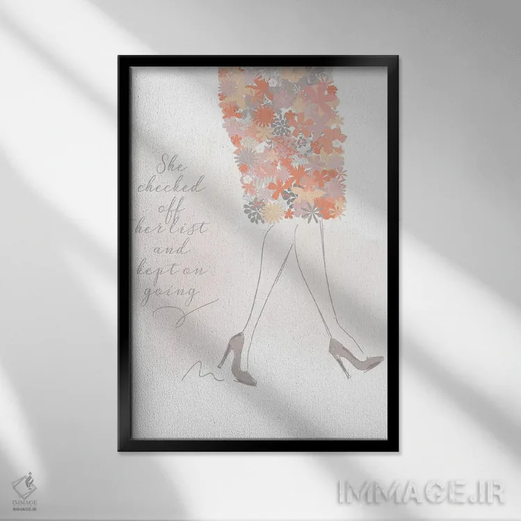 تابلو به مسیرش ادامه داد اثر آنا کوآچ - نمای قابدار مشکی