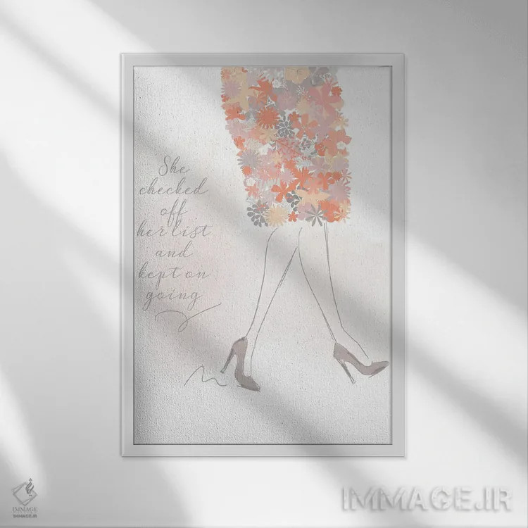 تابلو به مسیرش ادامه داد اثر آنا کوآچ - نمای قابدار سفید