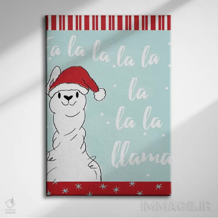 تابلو فا لا لاما (بازی واژه/اشاره به لاما) اثر آنا کوآچ - نمای روبهرو روی دیوار
