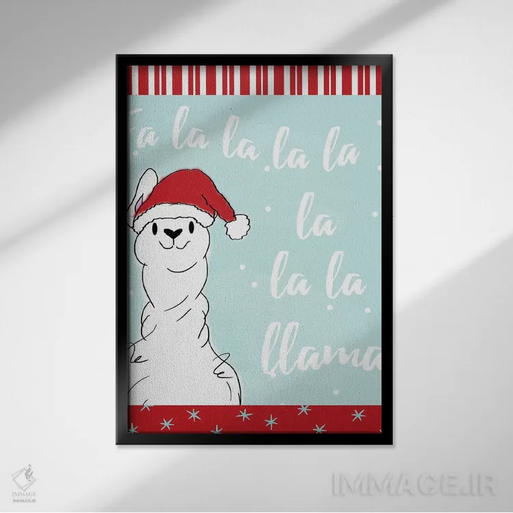 تابلو فا لا لاما (بازی واژه/اشاره به لاما) اثر آنا کوآچ - نمای قابدار مشکی