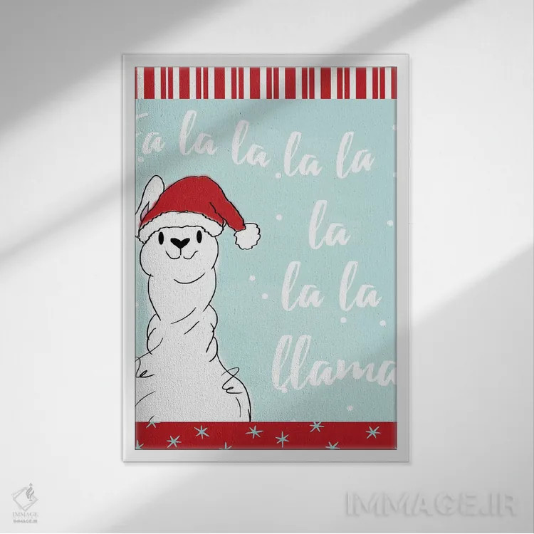 تابلو فا لا لاما (بازی واژه/اشاره به لاما) اثر آنا کوآچ - نمای قابدار سفید