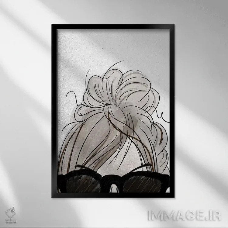 تابلو تصاویر مدل مو چهارم اثر آنا کوآچ - نمای قابدار مشکی