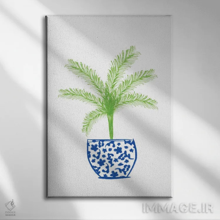 تابلو گلدان گیاه دوم اثر آنا کوآچ - نمای روبهرو روی دیوار