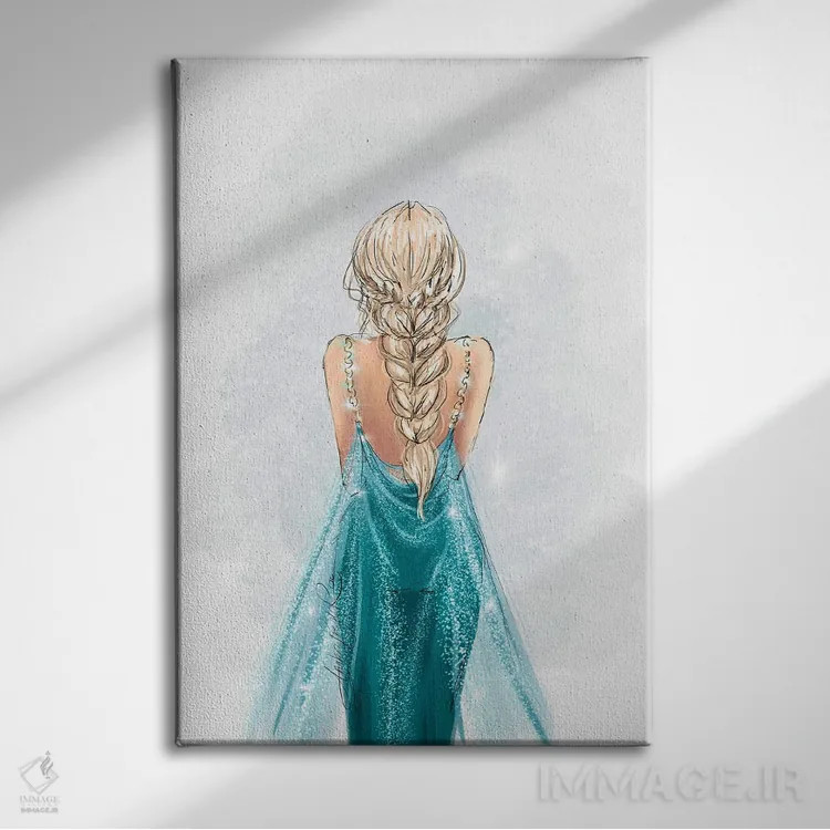تابلو هنر مد الهامگرفته از السا اثر آنریکا برسلر - نمای روبهرو روی دیوار