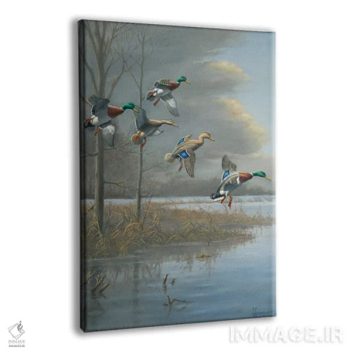 تابلو اردکهای کلهسبز در خط مقدم طوفان اثر اندرسون آرت (گروه هنری) - نمای پرسپکتیو محصول