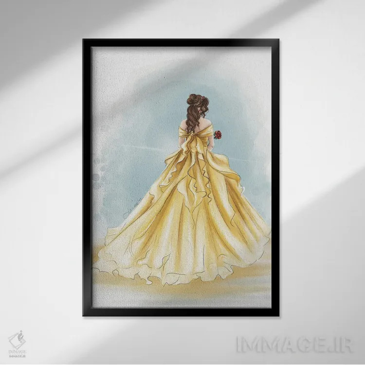 تابلو بل با پایان خوش (پرنسس) اثر آنریکا برسلر - نمای قابدار مشکی