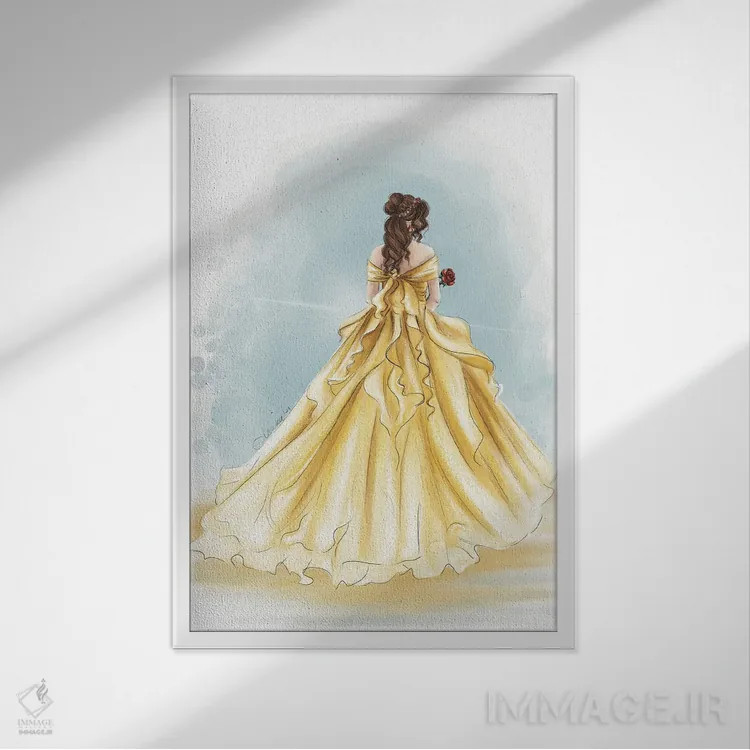 تابلو بل با پایان خوش (پرنسس) اثر آنریکا برسلر - نمای قابدار سفید