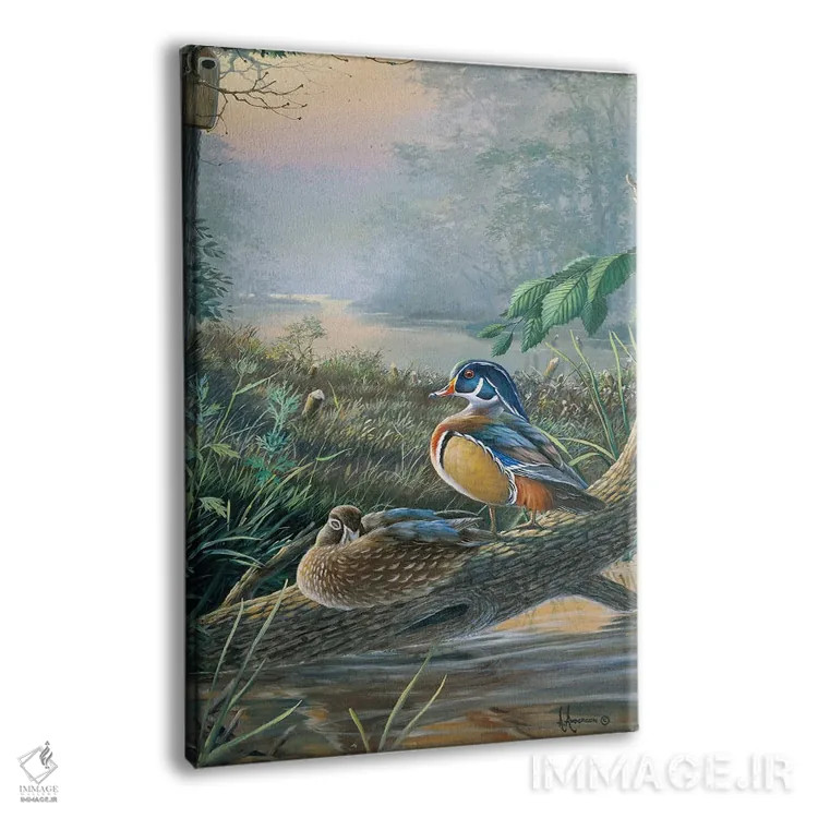 تابلو اردکهای چوبی لانهساز اثر اندرسون آرت (گروه هنری) - نمای پرسپکتیو محصول