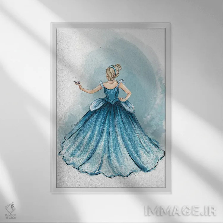تابلو سیندرلا با پایان خوش (پرنسس) اثر آنریکا برسلر - نمای قابدار سفید