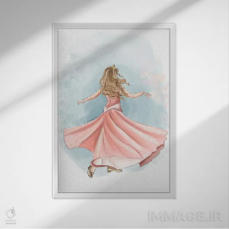 تابلو آرورا با پایان خوش (پرنسس) اثر آنریکا برسلر - نمای قابدار سفید