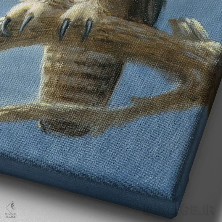 تابلو جغد دیدهبان اثر اندرسون آرت (گروه هنری) - نمای نزدیک بافت بوم