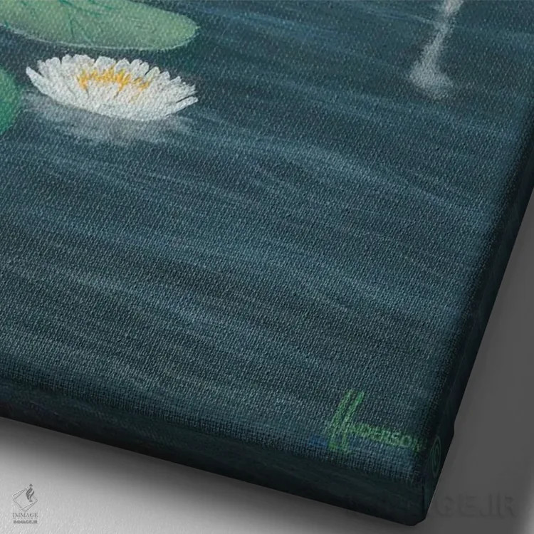 تابلو گردش خانوادگی قوها اثر اندرسون آرت (گروه هنری) - نمای نزدیک بافت بوم